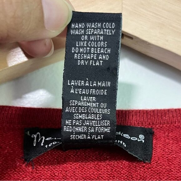 Mercer & Madison Red 100% Merino Wool Sweater – Size Large - Picture 4 of 9